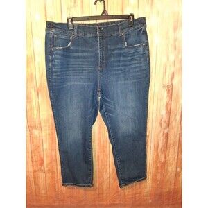 Terra & Sky Medium Denim Taper Crop Jeans Sz 20W